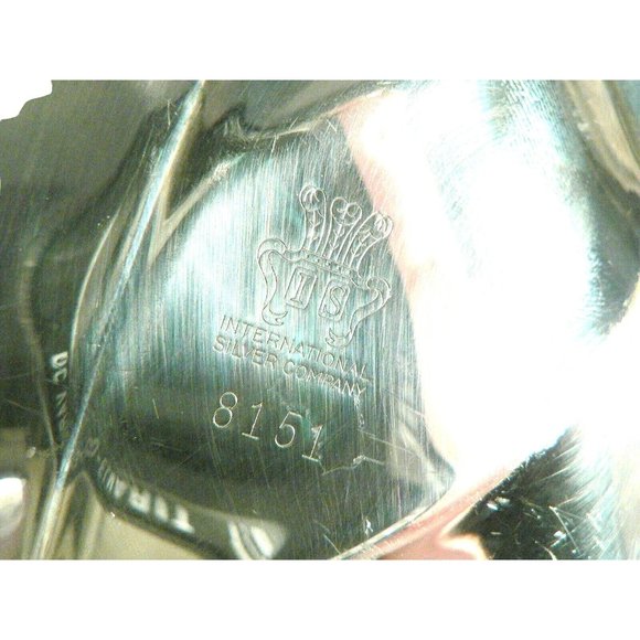 Tray Candy Nuts Condiments International Silver Co SilverPlate #8151 Leaf shape - Picture 9 of 12